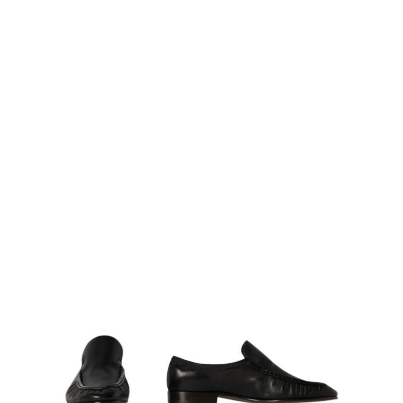 The Row Soft Moccasin Two Black