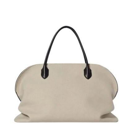 The Row Agnes 15 Canvas Bag Milk White / Black
