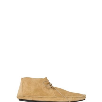 The Row Tyler Lace Up Shoe Yellow Linen