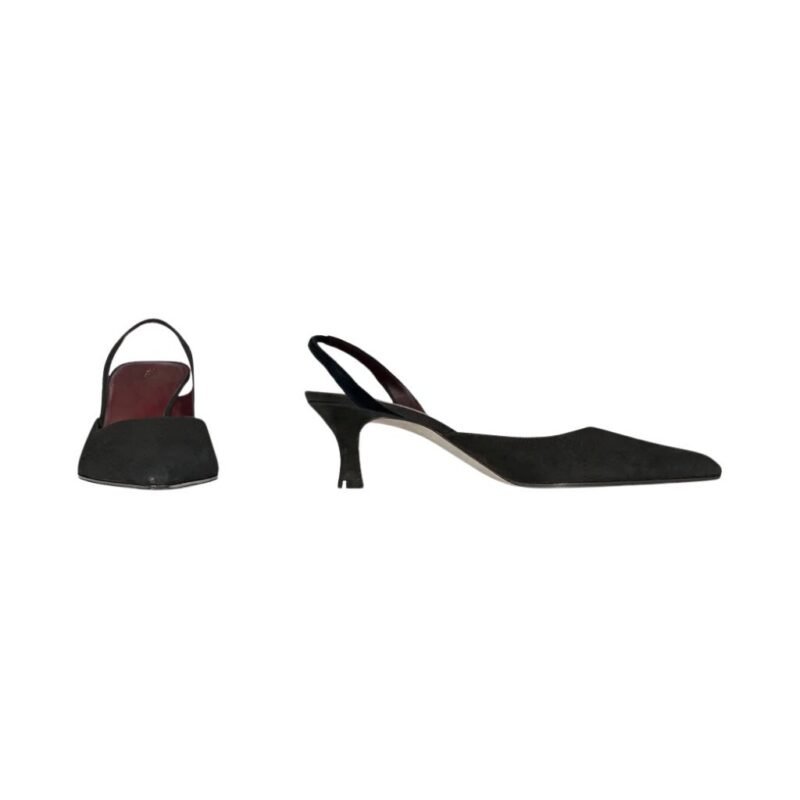 The Row Inez Slingback Heel Black