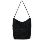 The Row Alma Shoulder Raffia Bag Black