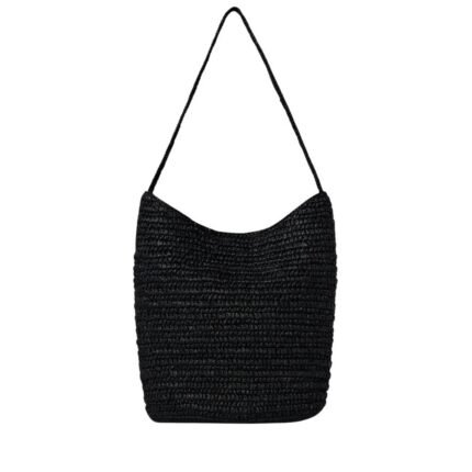 The Row Alma Shoulder Raffia Bag Black