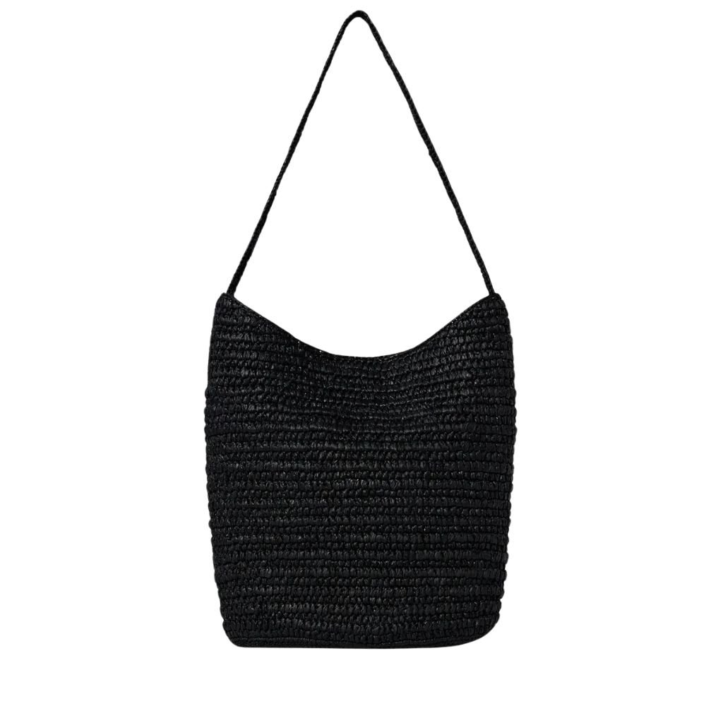 1 The Row Alma Shoulder Raffia Bag Black
