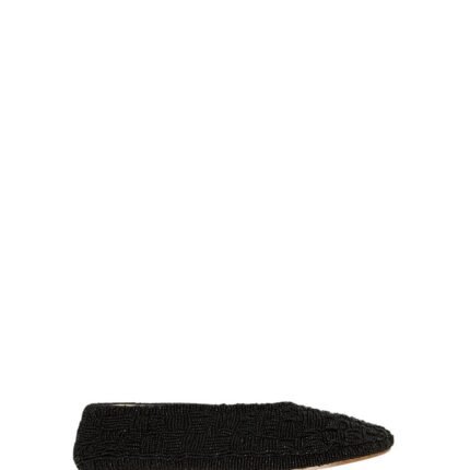 The Row Embroidered Stella Slipper Black