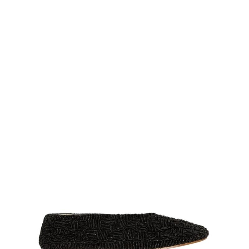 The Row Embroidered Stella Slipper Black