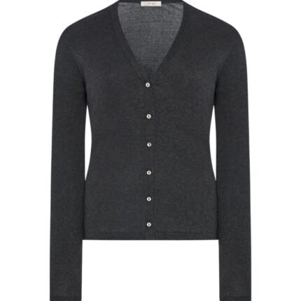 The Row Cresp Cardigan Charcoal Melange