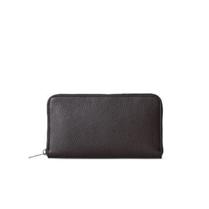 The Row Large Zip Wallet Dark Brown