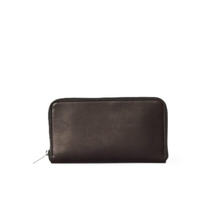 The Row Large Zip Wallet Dark Brown