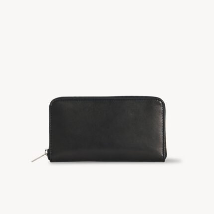 The Row Large Zip Wallet Black