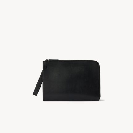 The Row Medium Portfolio Wristlet Black