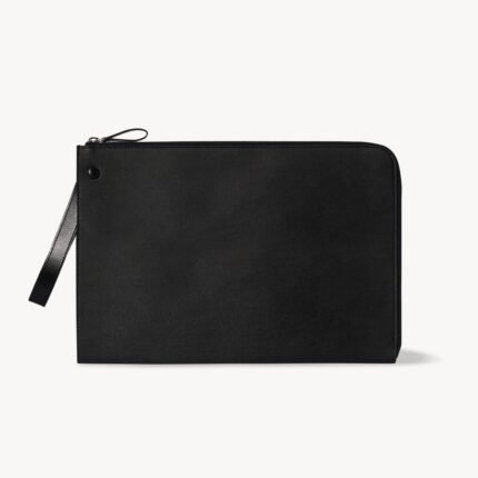 The Row Large Portfolio Wristlet Black