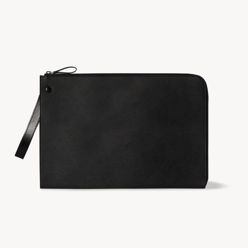 The Row Large Portfolio Wristlet Black
