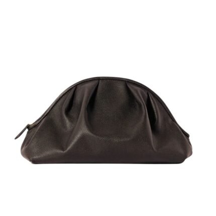 The Row Charlotte Clutch Bag Dark Brown