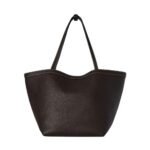 The Row Park Tote Three Stitch Bag Dark Brown / Ecru
