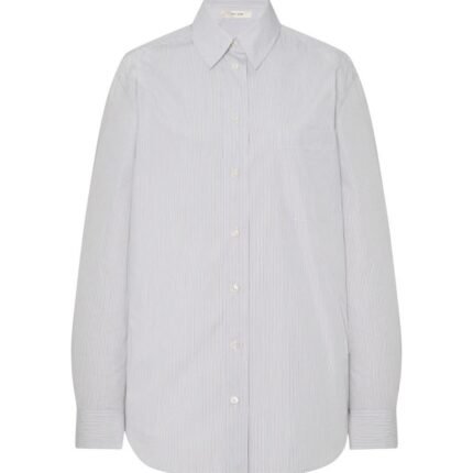 The Row Gavina Shirt White Blue Stripe