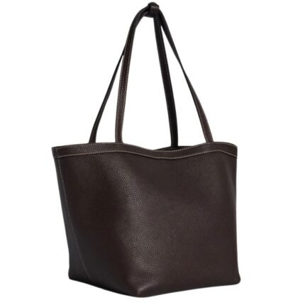 The Row Park Tote Three Stitch Bag Dark Brown / Ecru