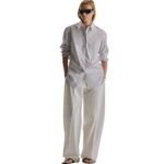 The Row Gavina Shirt White Blue Stripe