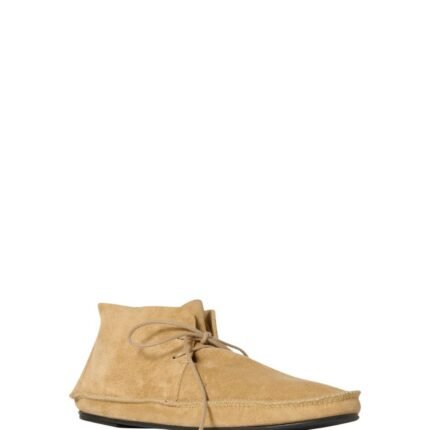 The Row Tyler Lace Up Shoe Yellow Linen