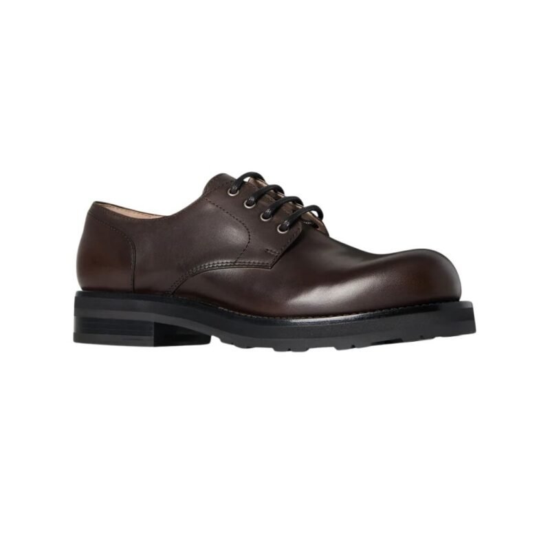 The Row Derby Lug Sole Shoe Lacquer Brown