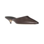 The Row Liisa Kitten Mule Lacquer Brown