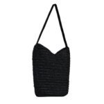 The Row Alma Shoulder Raffia Bag Black