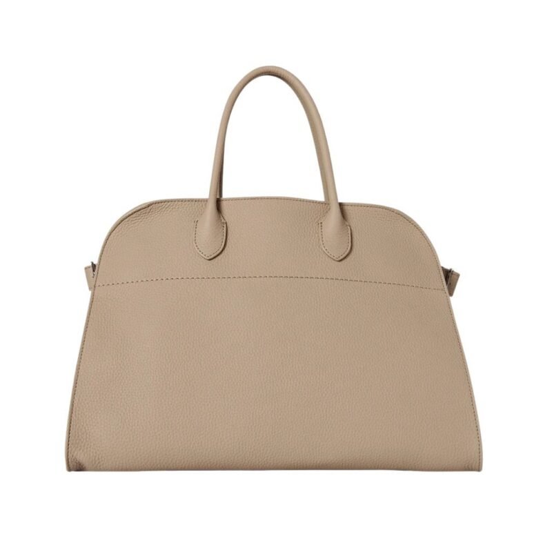 The Row Soft Margaux 15 Bag Dark Taupe