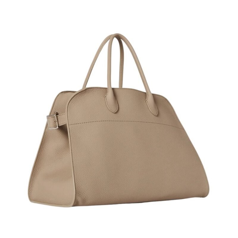 The Row Soft Margaux 15 Bag Dark Taupe