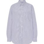The Row Gavina Shirt White Blue Stripe