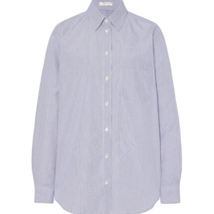 The Row Gavina Shirt White Blue Stripe