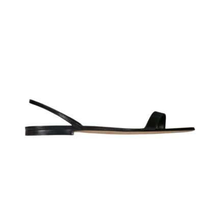 The Row Ella Flat Sandal Black