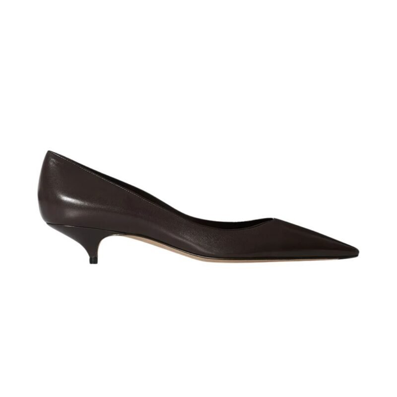 The Row Liisa Kitten Two Heel Lacquer Brown