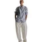The Row Gavina Shirt White Blue Stripe