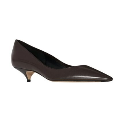 The Row Liisa Kitten Two Heel Lacquer Brown