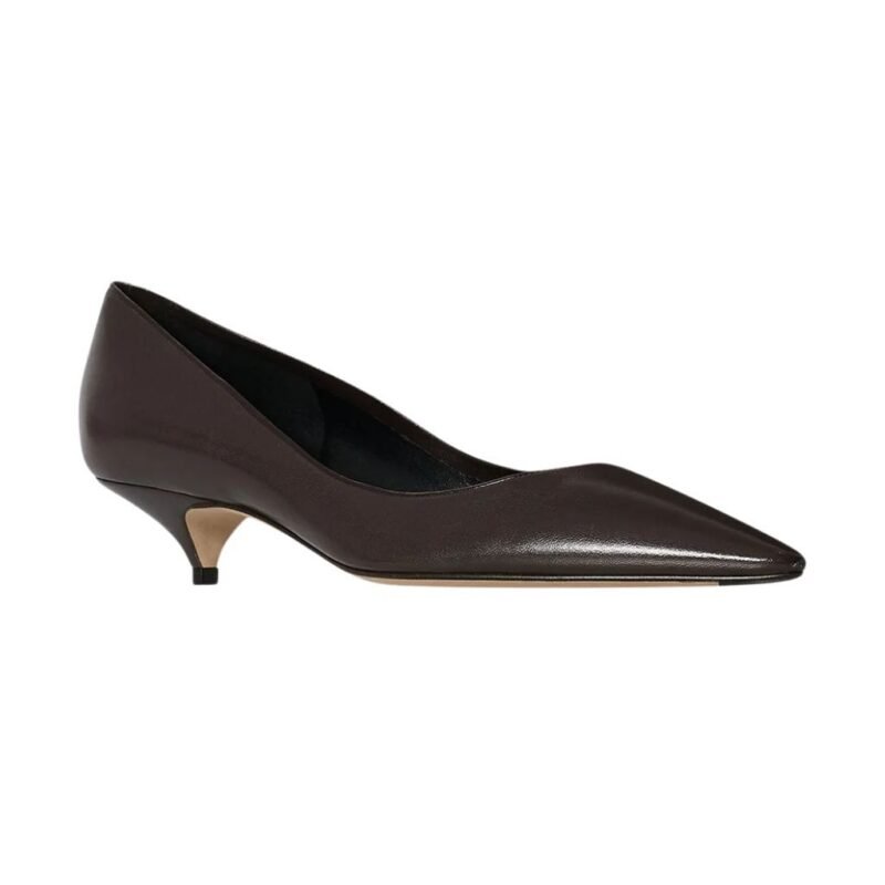 The Row Liisa Kitten Two Heel Lacquer Brown