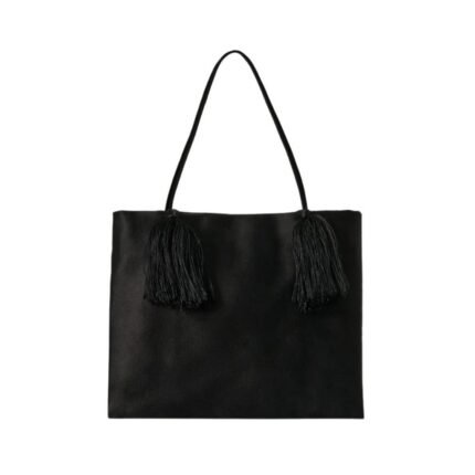 The Row Cecily Tassel Bag Black