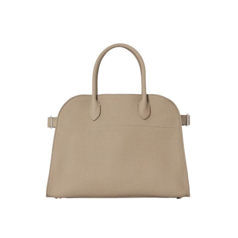 The Row Soft Margaux 12 Bag Dark Taupe