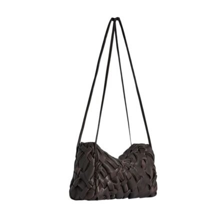 The Row Woven Alix Bag Dark Brown