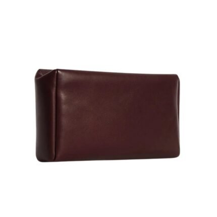 The Row Squared Compact Clutch Bag Burgundy