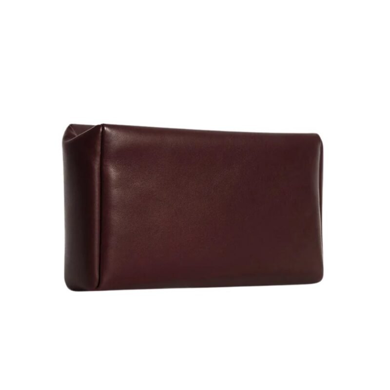 The Row Squared Compact Clutch Bag Burgundy
