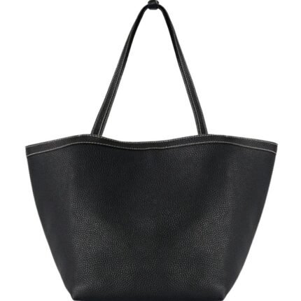 The Row Park Tote Three Stitch Bag Black / Ecru
