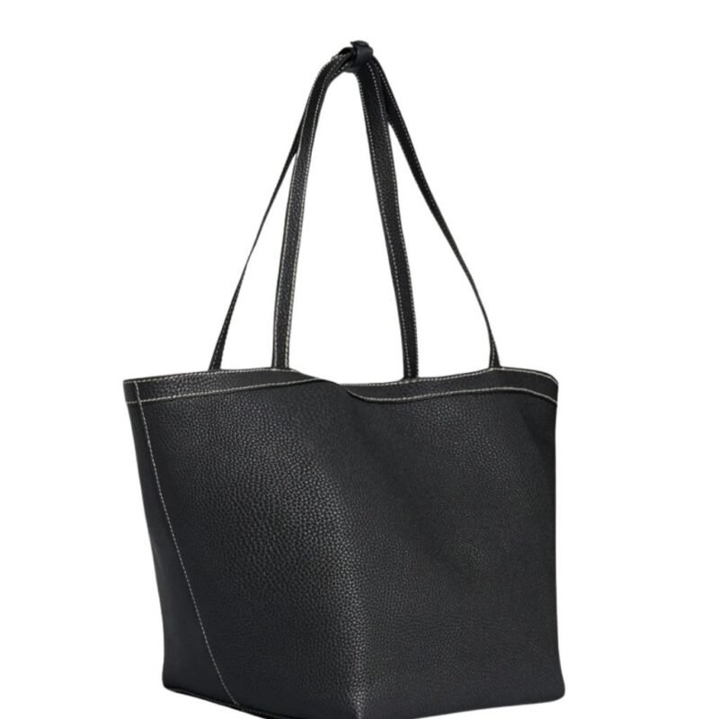The Row Park Tote Three Stitch Bag Black / Ecru