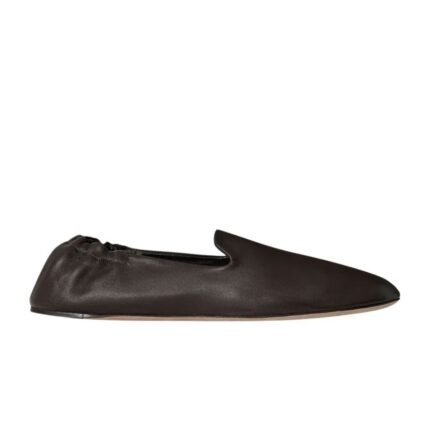 The Row Casa Slipper Lacquer Brown
