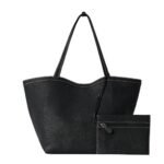 The Row Park Tote Three Stitch Bag Black / Ecru
