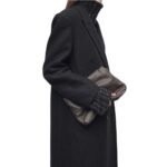 The Row Large Bourse Clutch Taupe