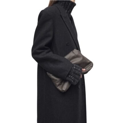The Row Large Bourse Clutch Taupe