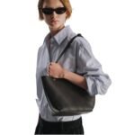 The Row Medium Park Tote Bag Walnut Shadow