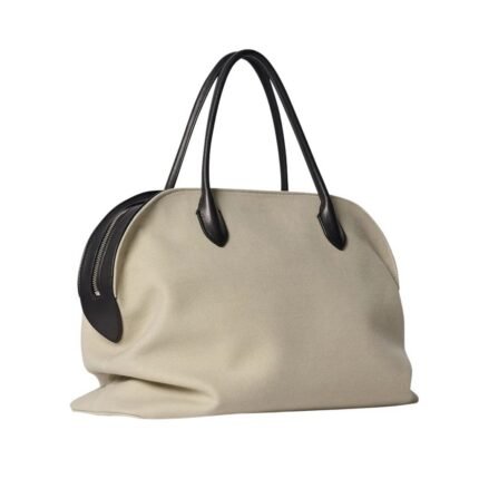 The Row Agnes 15 Canvas Bag Milk White / Black