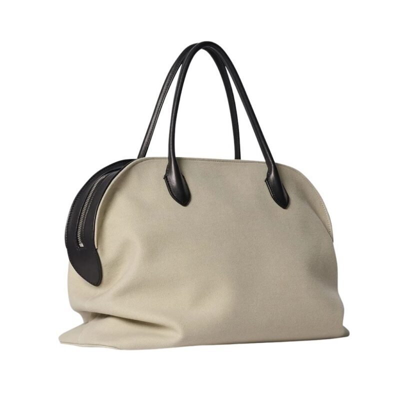 The Row Agnes 15 Canvas Bag Milk White / Black