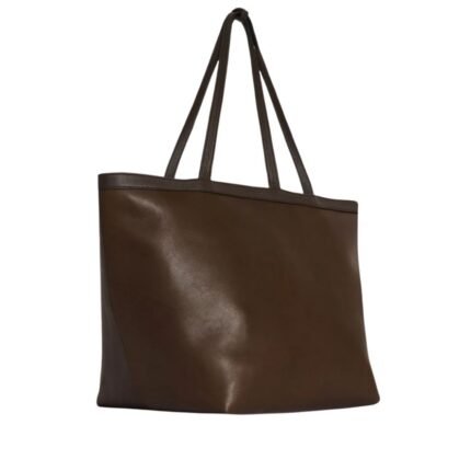The Row XL Stitched Park Tote Bag Deep Brown / Deep Brown