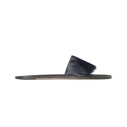 The Row Malick Fur Slide Midnight